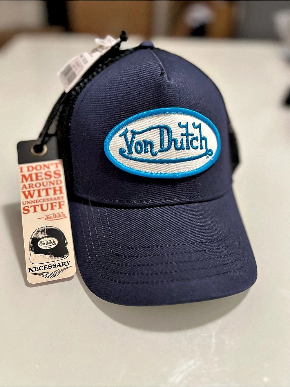 Von Dutch Classic Snapback Trucker Hat Blue & Black